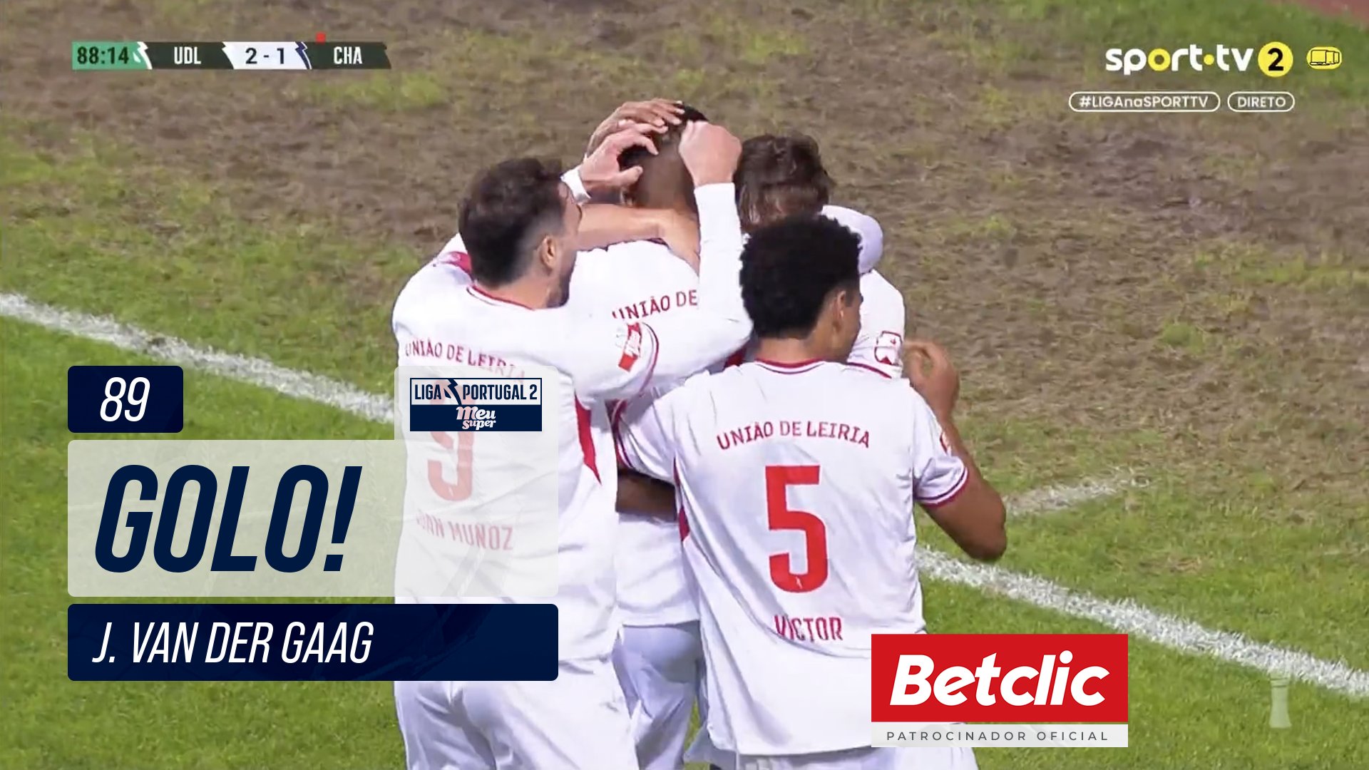GOLO! U. Leiria, J. van der Gaag aos 89', U. Leiria 2-1 Chaves