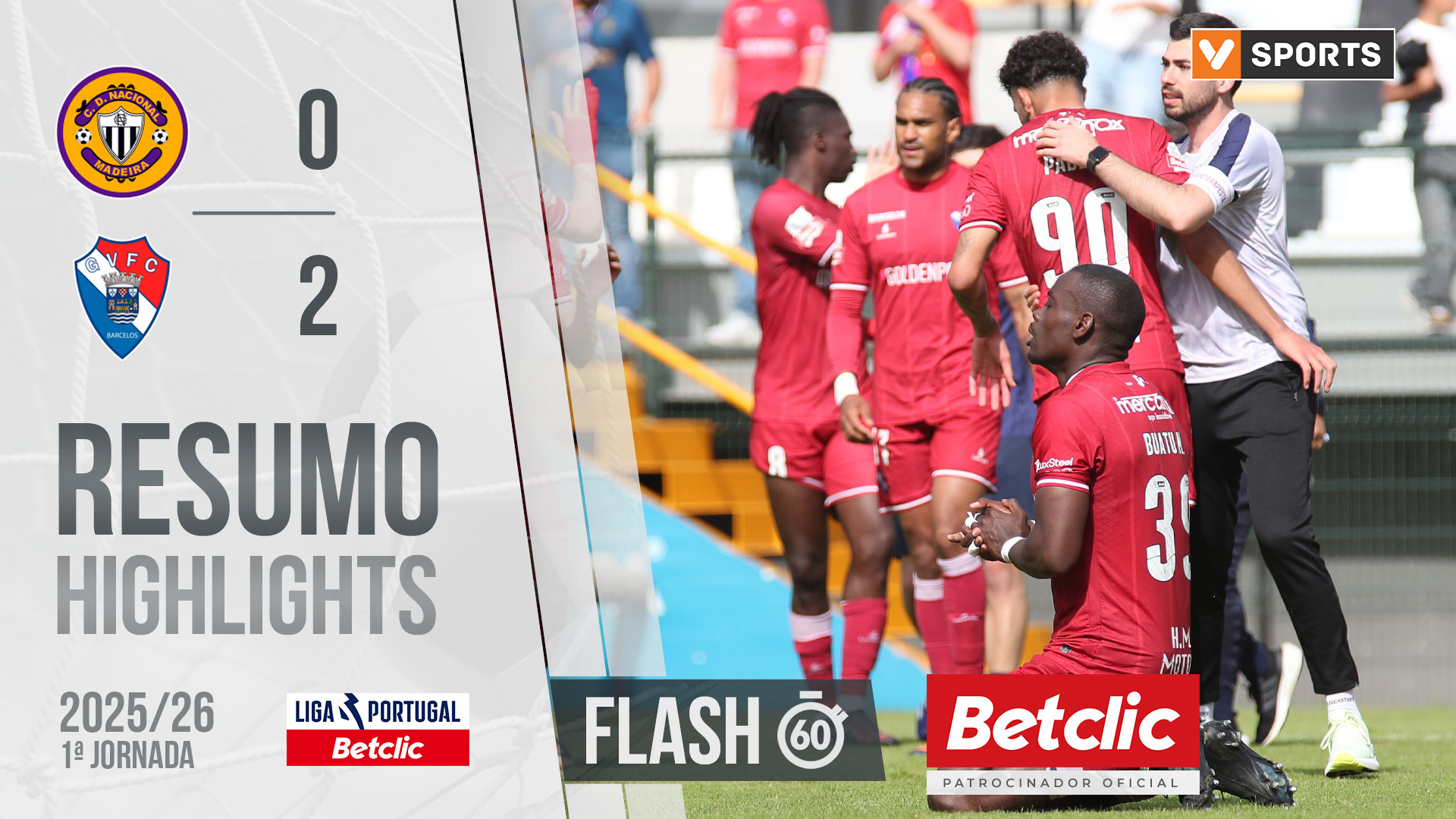 Liga Portugal Betclic (1ª Jornada): Resumo Flash Nacional 0-2 Gil Vicente
