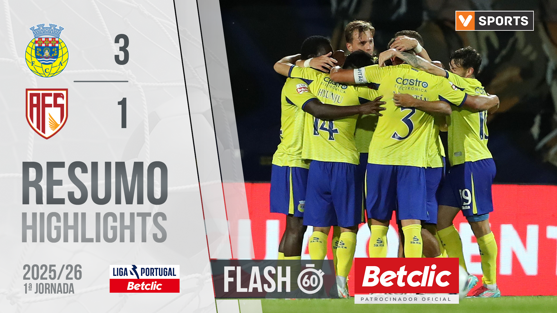 Liga Portugal Betclic (1ª Jornada): Resumo Flash Arouca 3-1 AVS