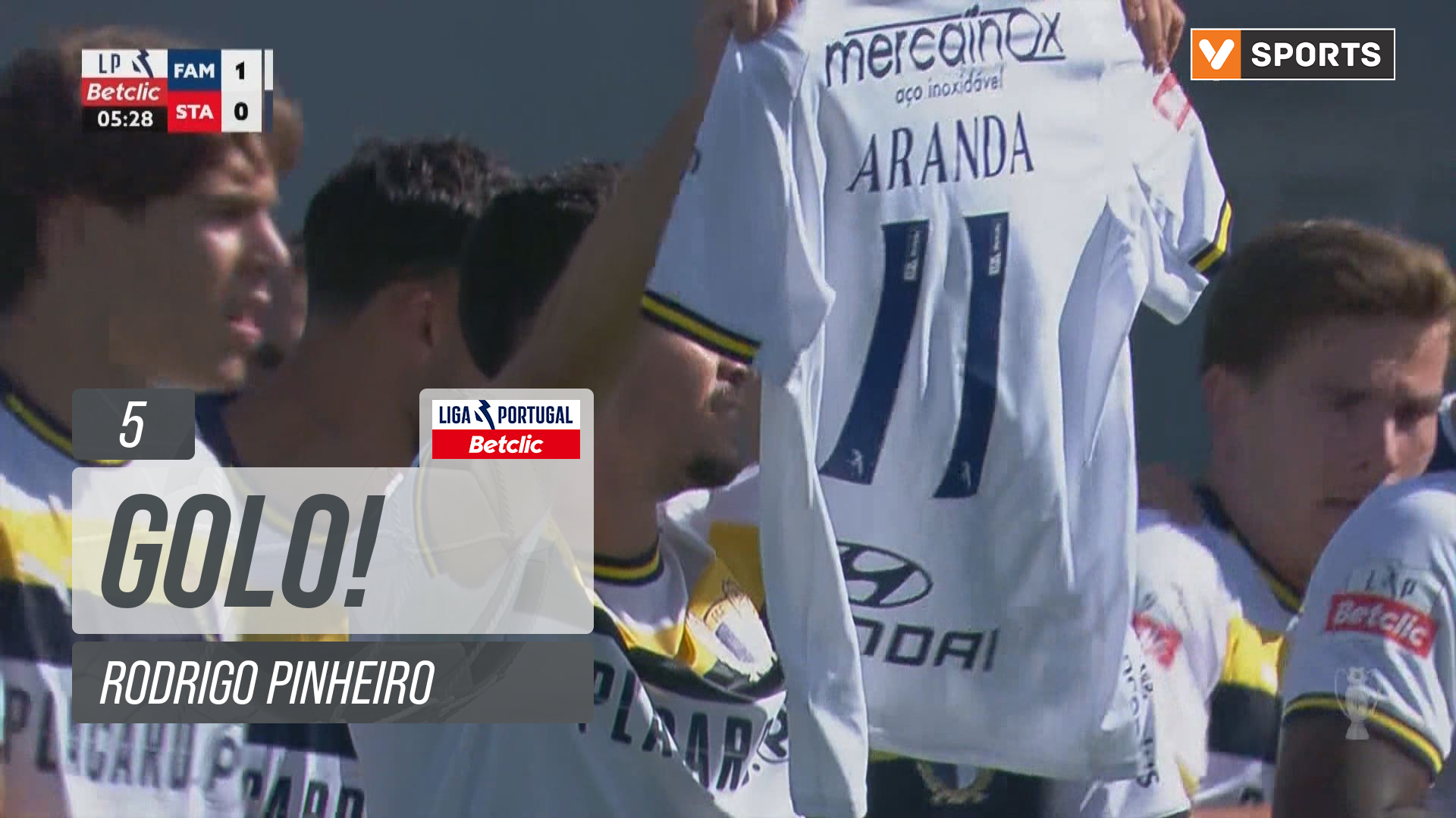 Famalicão X Santa Clara - Famalicão, Golo, Rodrigo Pinheiro, 5m, 1-0