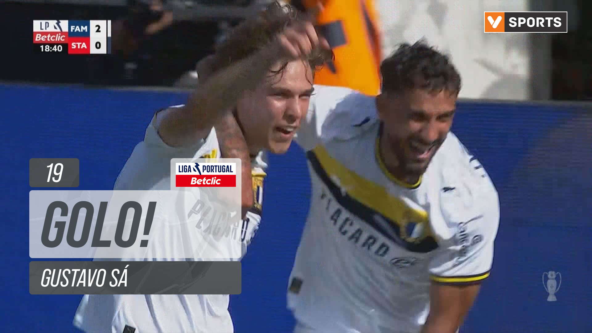 Famalicão X Santa Clara - Famalicão, Golo, Gustavo Sá, 19m, 2-0