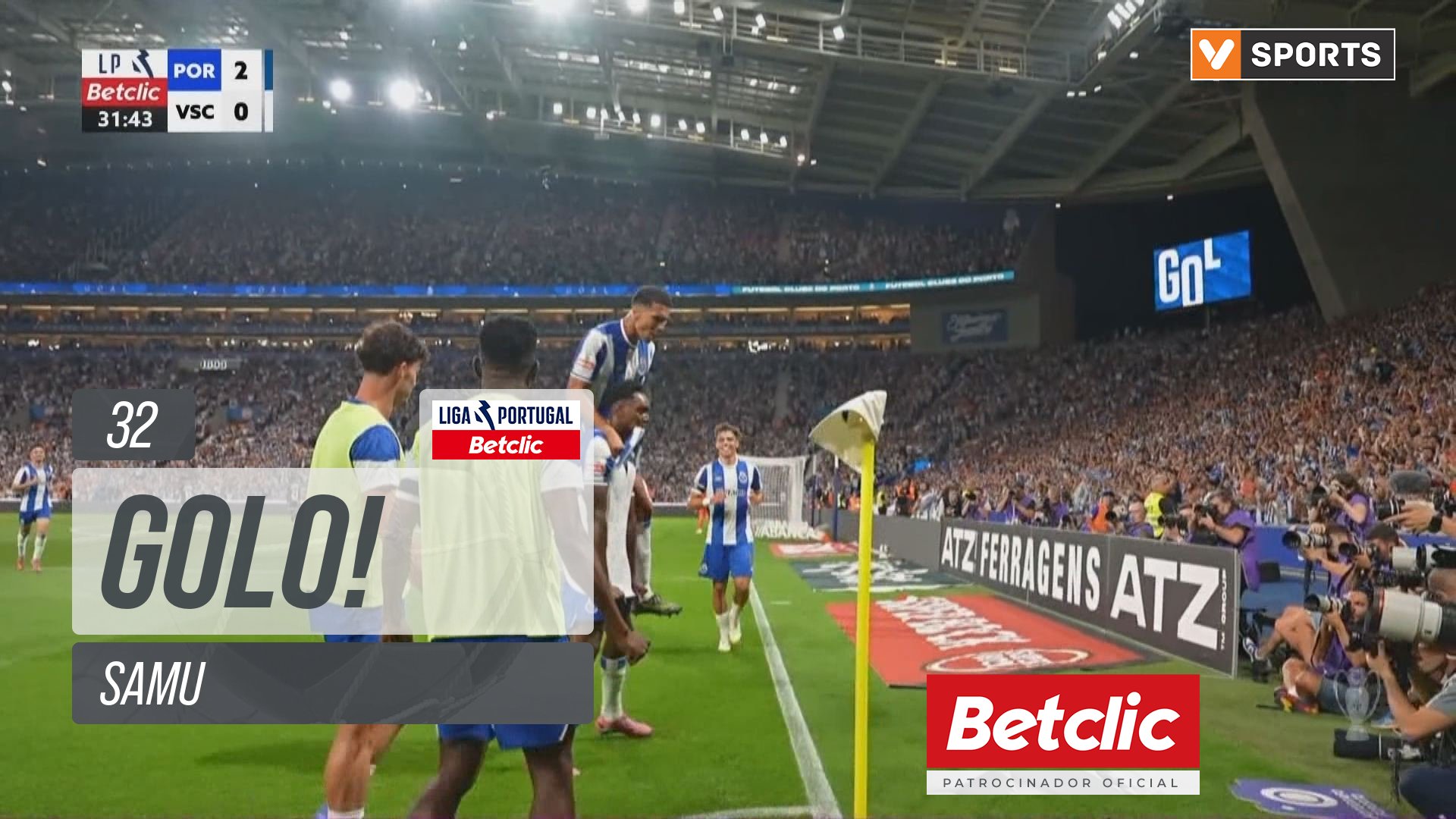 FC Porto X Vitória SC - FC Porto, Golo, Samu, 32m, 2-0