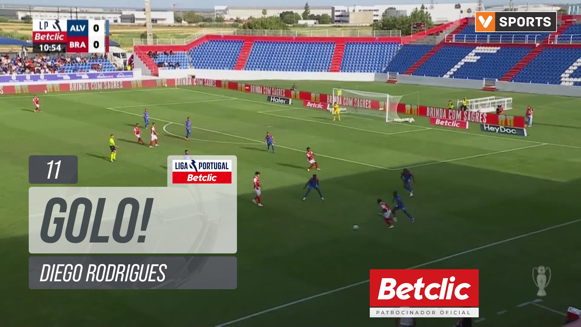 Alverca X Braga - Braga, Golo, Diego Rodrigues, 11m, 0-1