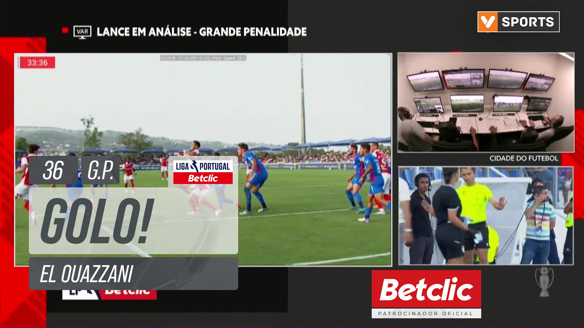 Alverca X Braga - Braga, Golo, El Ouazzani (g.p.), 36m, 0-3