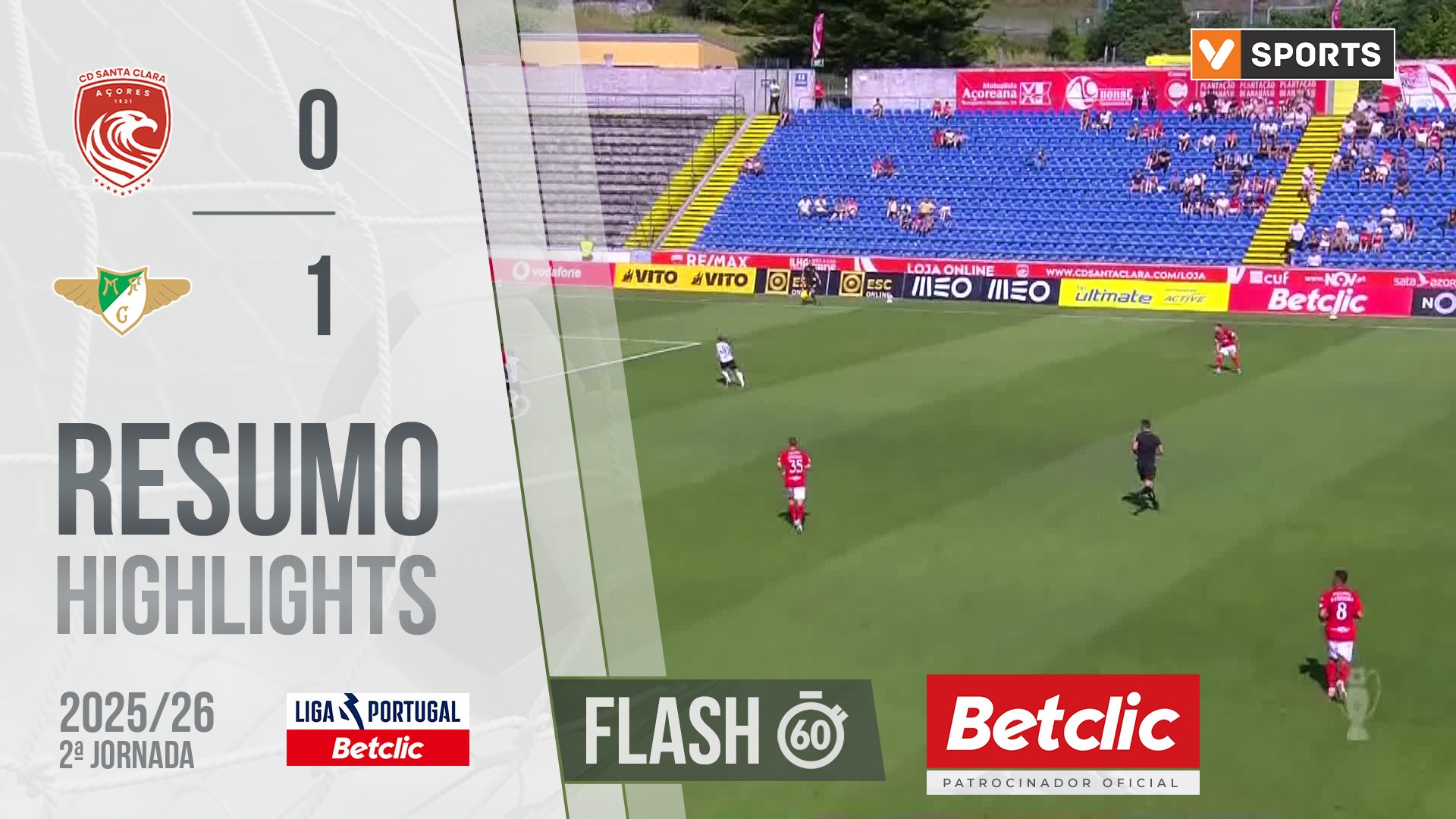 I Liga (2ªJ): Resumo Flash Santa Clara 0-1 Moreirense