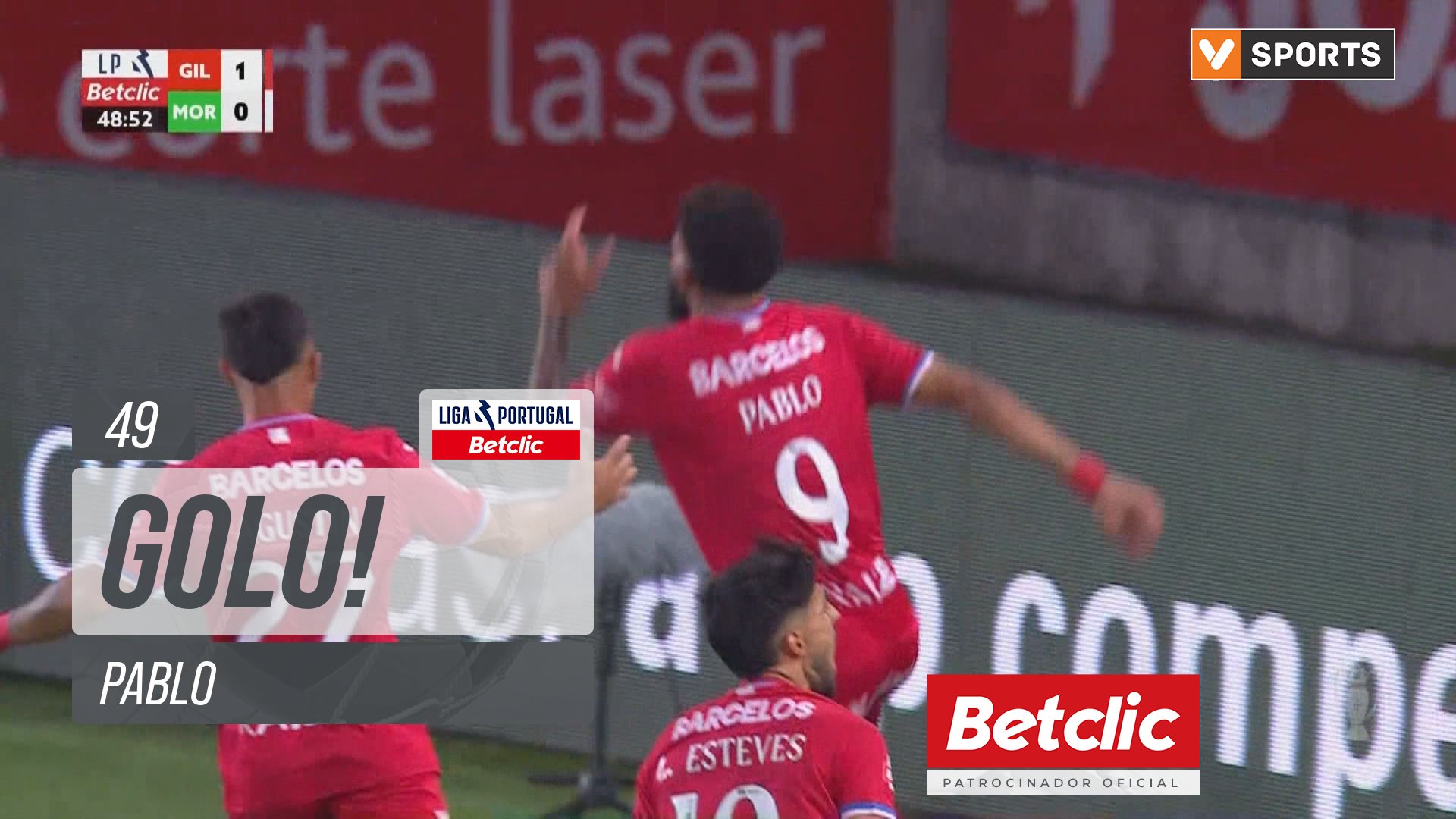 GOLO! Gil Vicente, Pablo aos 49', Gil Vicente 1-0 Moreirense