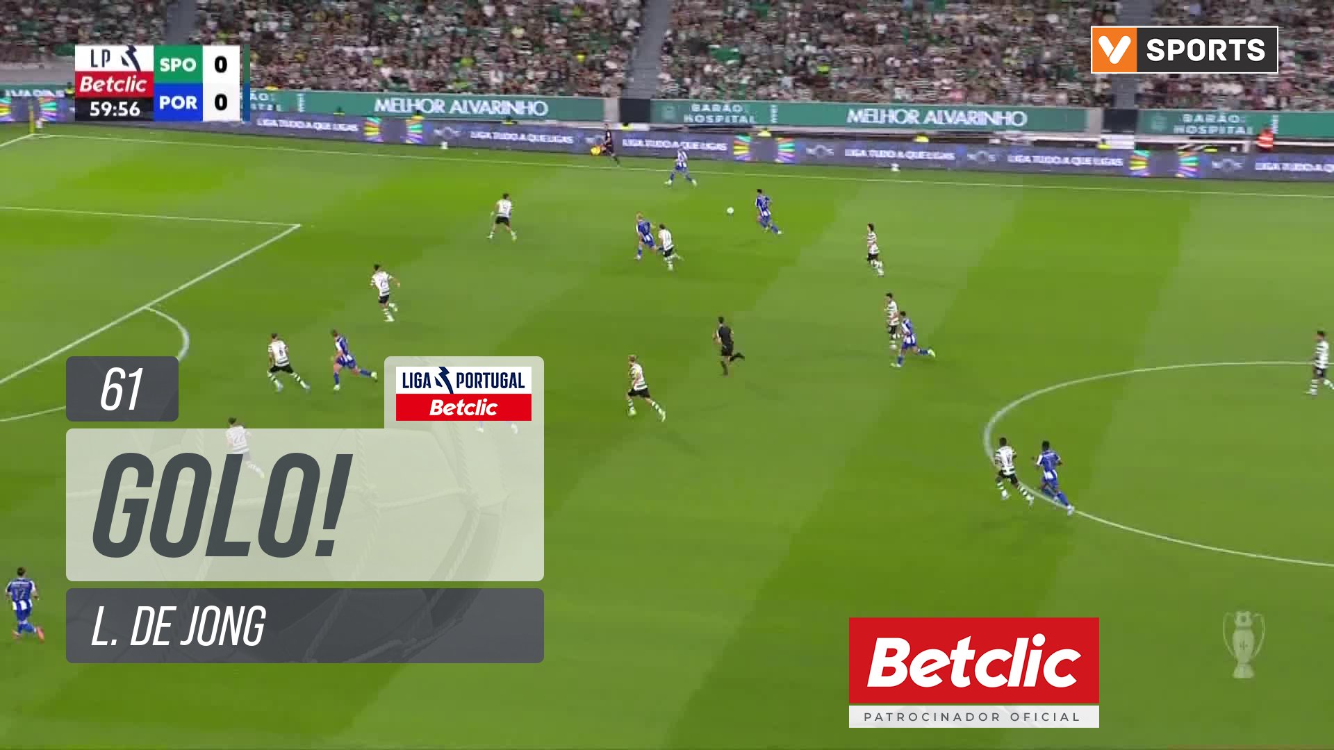 Sporting X FC Porto - FC Porto, Golo, L. de Jong, 61m, 0-1