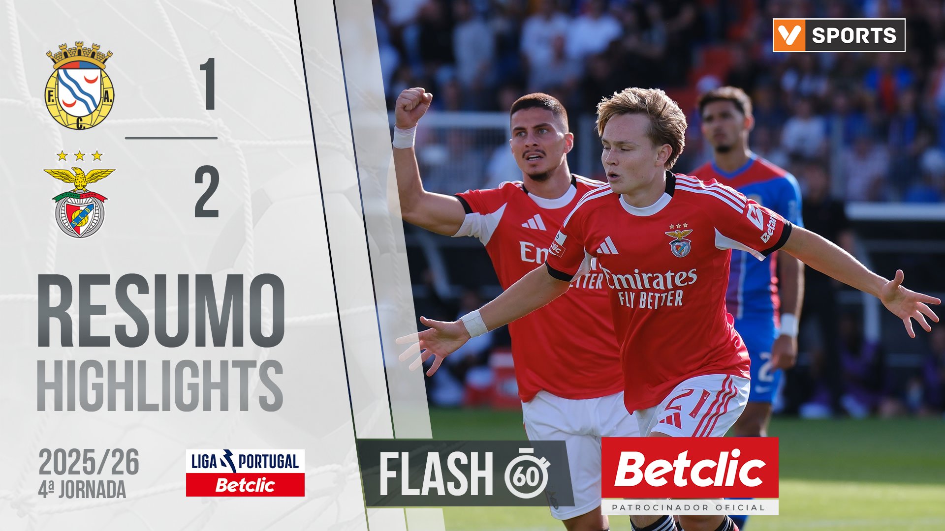 Liga Portugal Betclic (4ª Jornada): Resumo Flash Alverca 1-2 Benfica