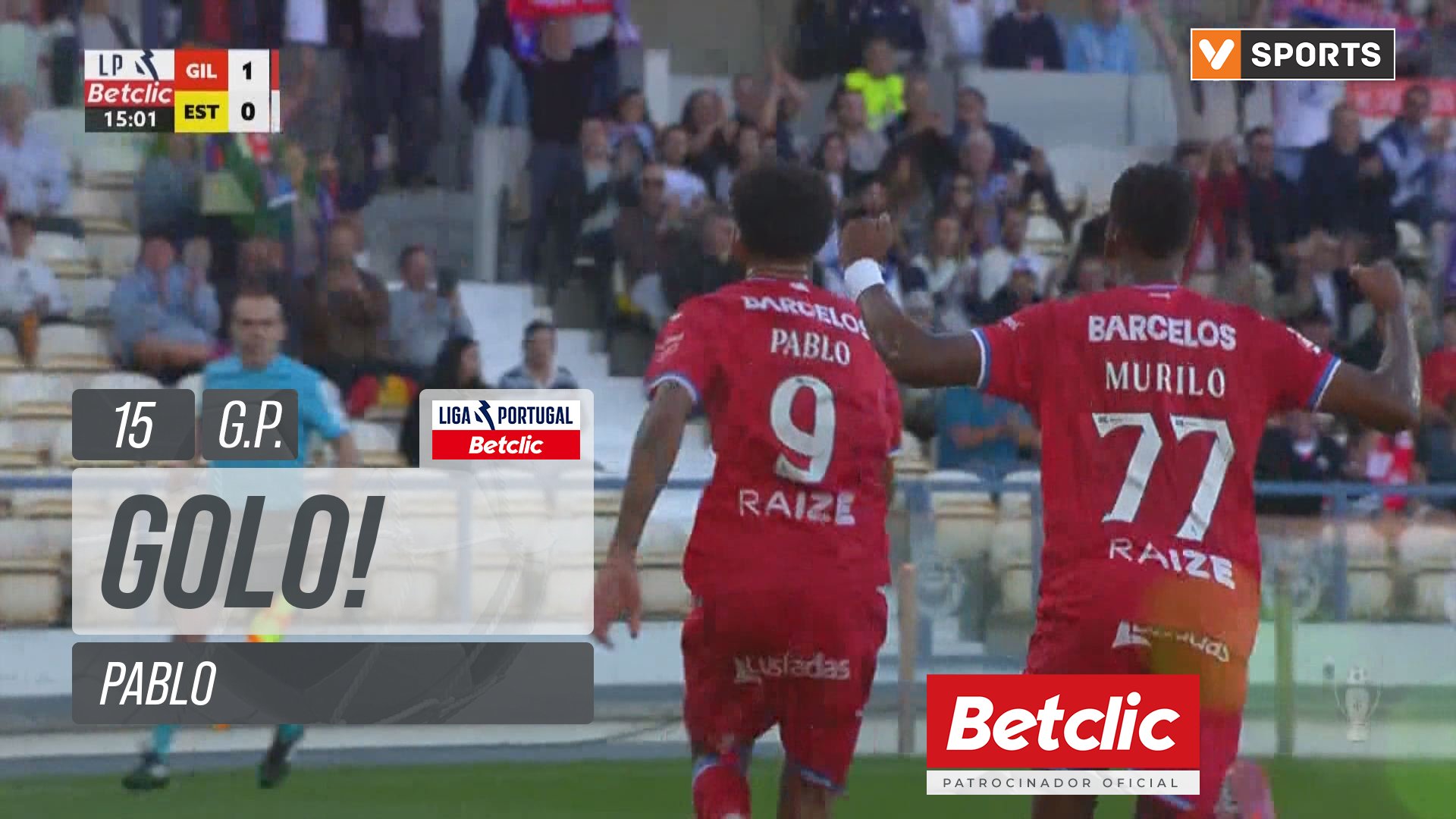 Gil Vicente X Estoril - Gil Vicente, Golo, Pablo (g.p.), 15m, 1-0