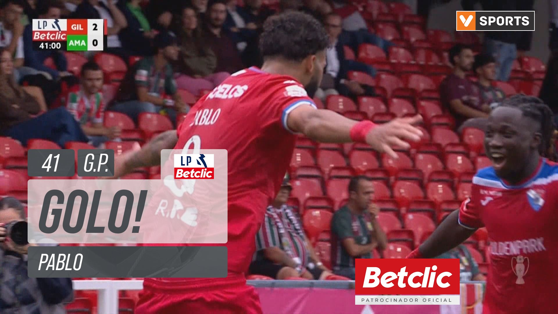 GOLO! Gil Vicente, Pablo aos 41', Gil Vicente 2-0 Estrela Amadora