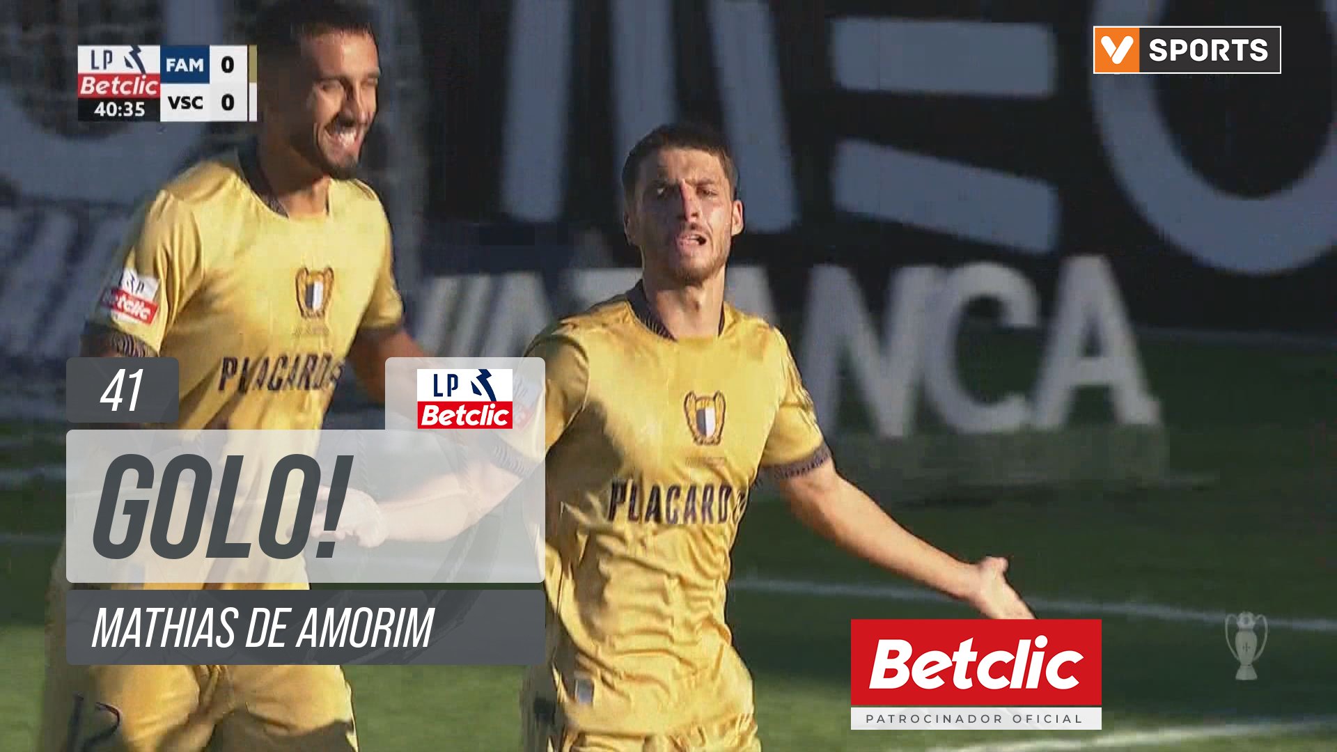 GOLO! Famalicão, Mathias de Amorim aos 41', Famalicão 1-0 Vitória SC