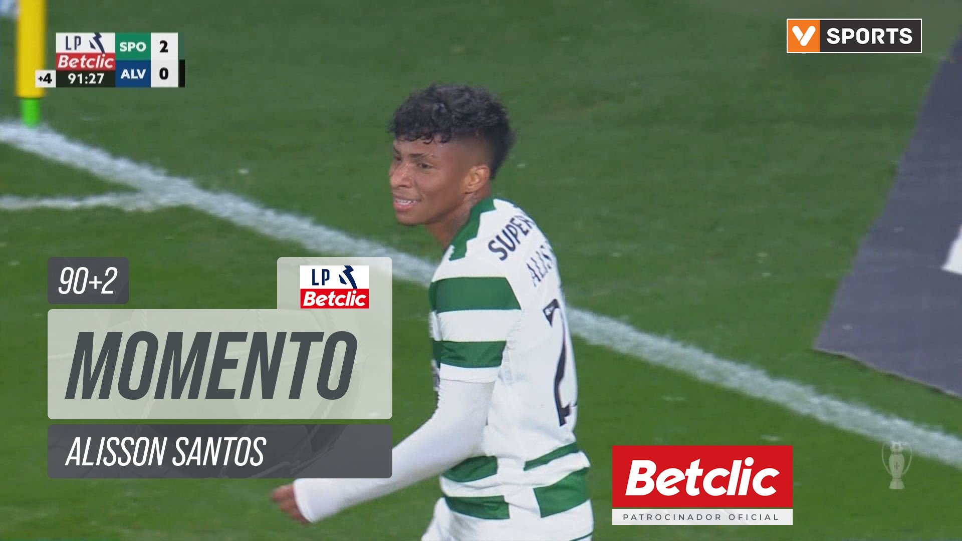 Sporting, Jogada, Alisson Santos aos 90'+2'