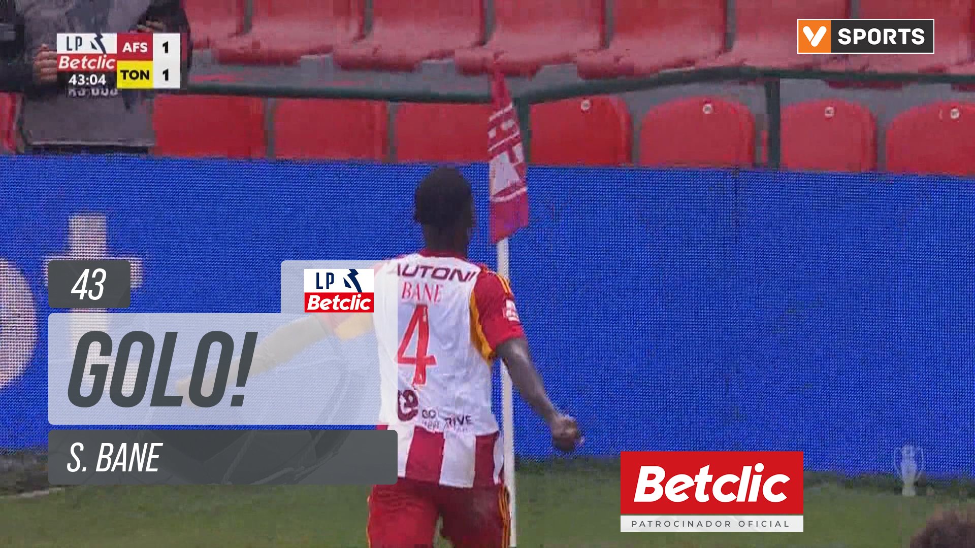 GOLO! AVS, S. Bane aos 43', AVS 1-1 Tondela