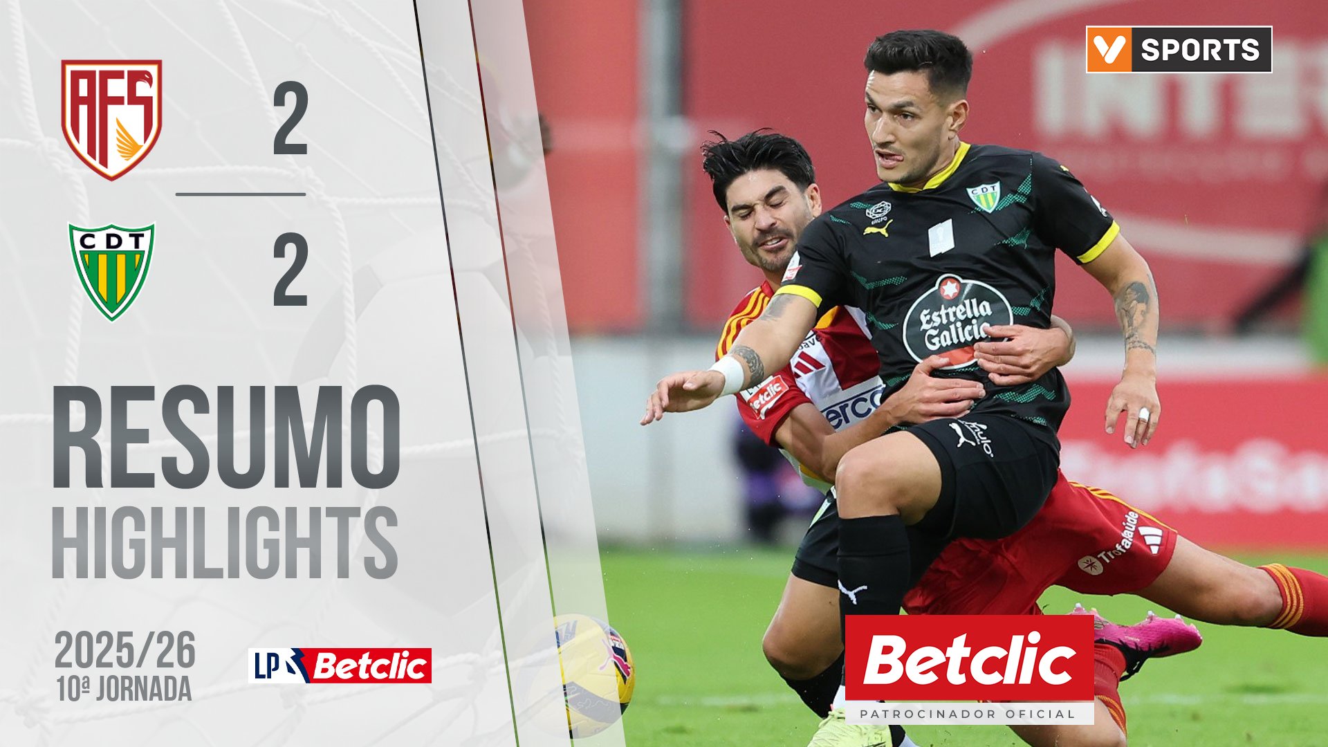 Liga Portugal Betclic (10ªJ): Resumo AVS 2-2 Tondela