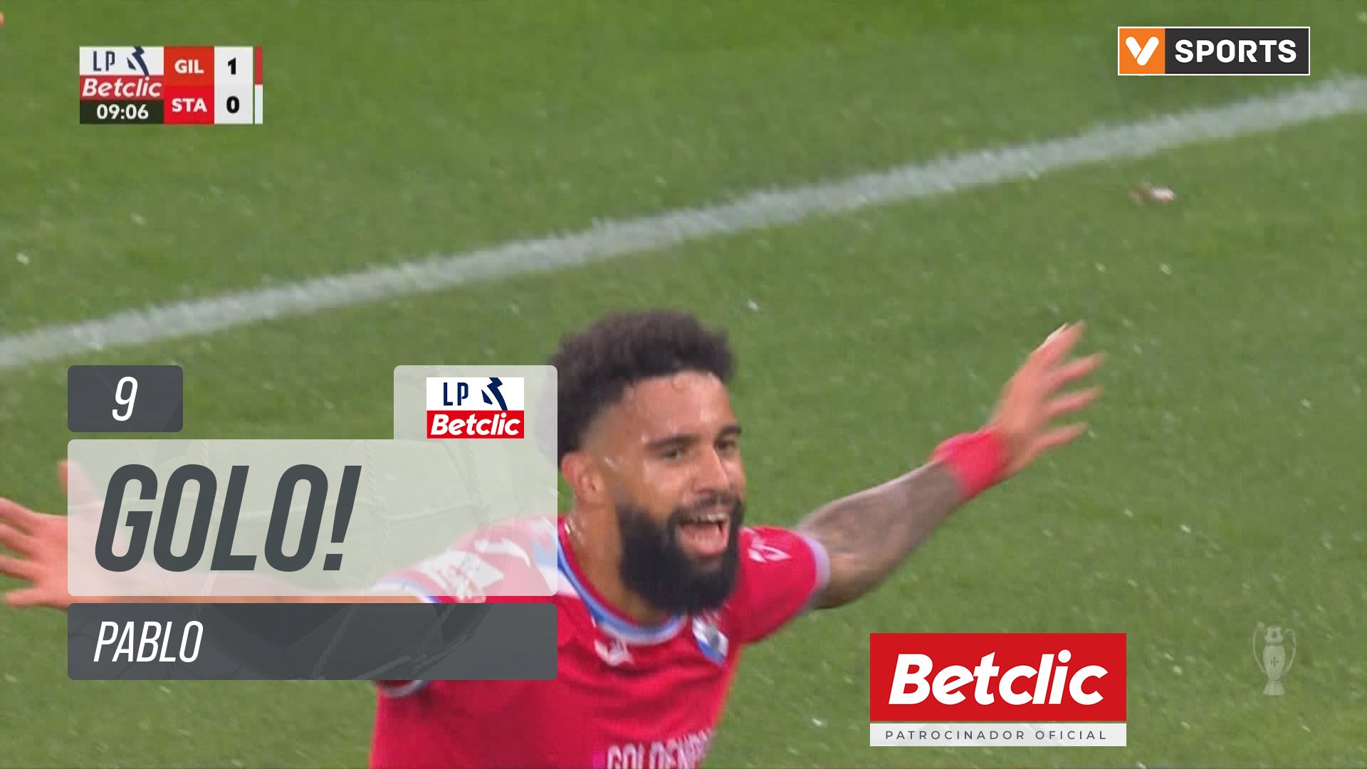 GOLO! Gil Vicente, Pablo aos 9', Gil Vicente 1-0 Santa Clara