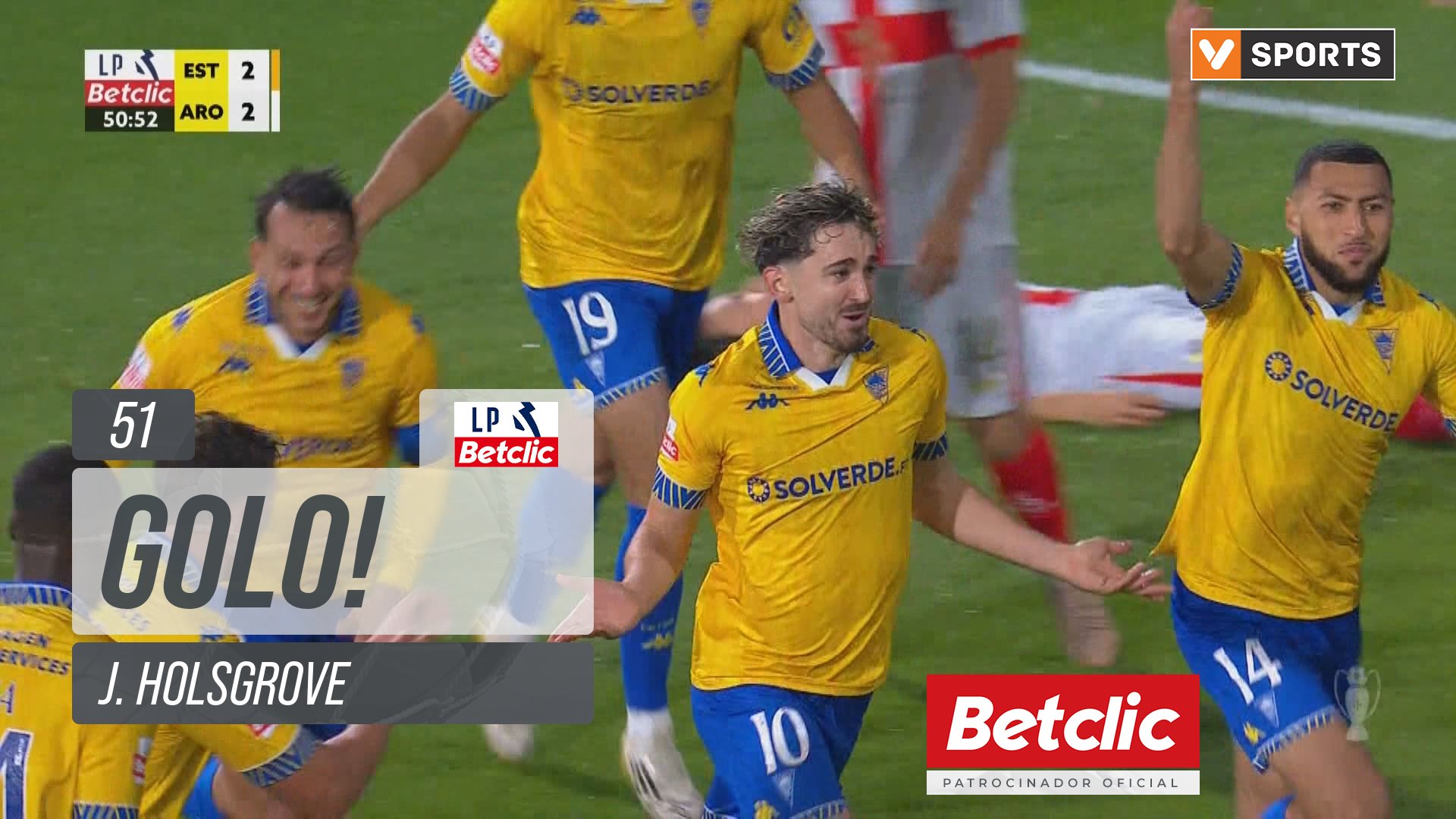 GOLO! Estoril, J. Holsgrove aos 51', Estoril 3-2 Arouca