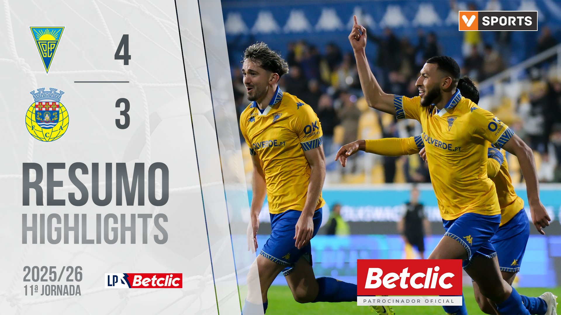 Liga Portugal Betclic (11ªJ): Resumo Estoril 4-3 Arouca