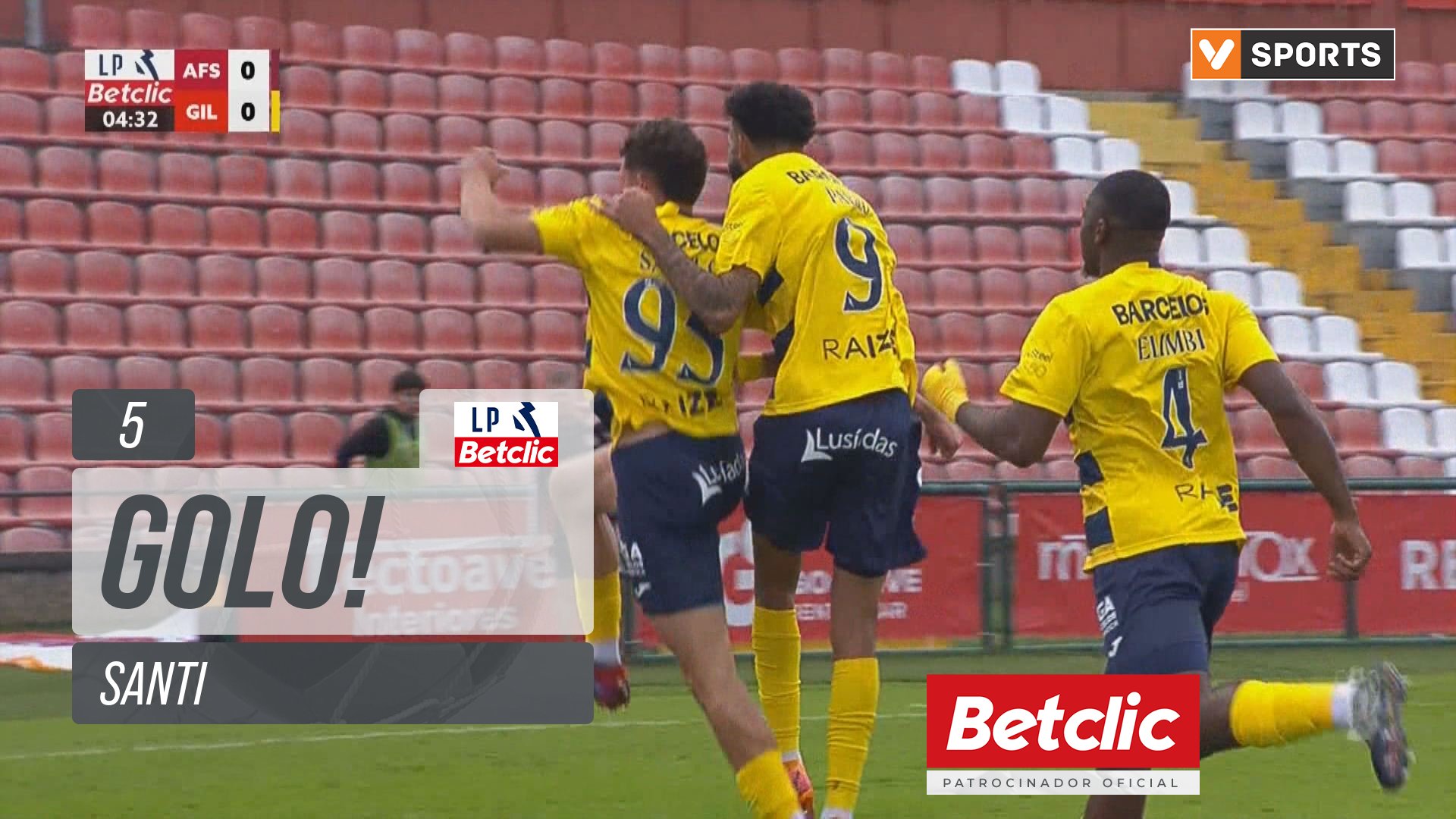 GOLO! Gil Vicente, Santi aos 5', AVS 0-1 Gil Vicente