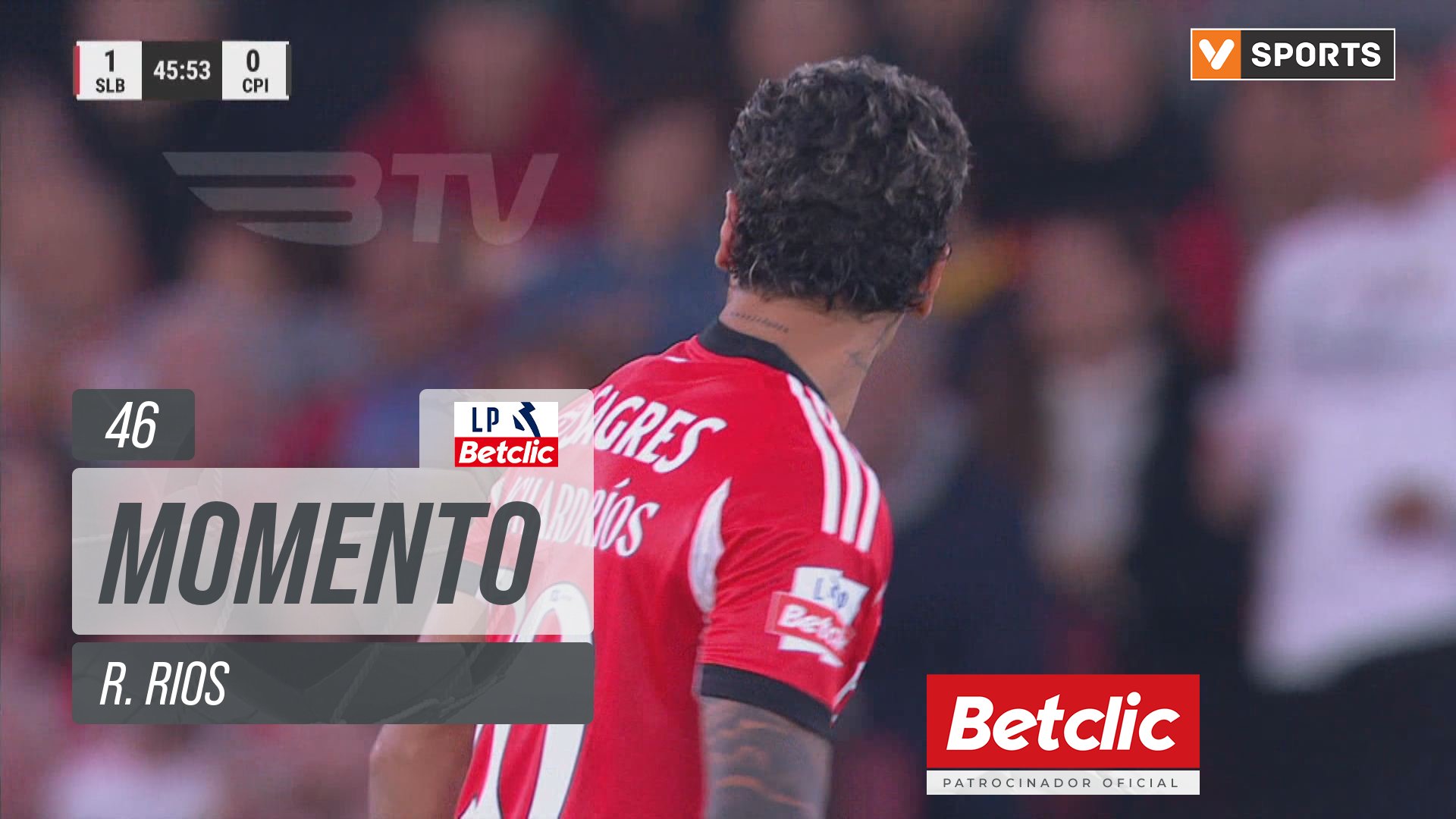 Benfica, Jogada, R. Rios aos 46'