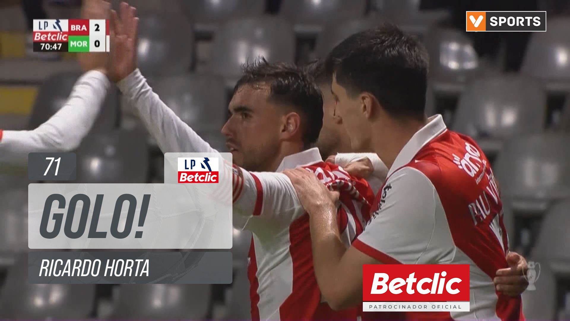 GOLO! Braga, Ricardo Horta aos 71', Braga 2-0 Moreirense