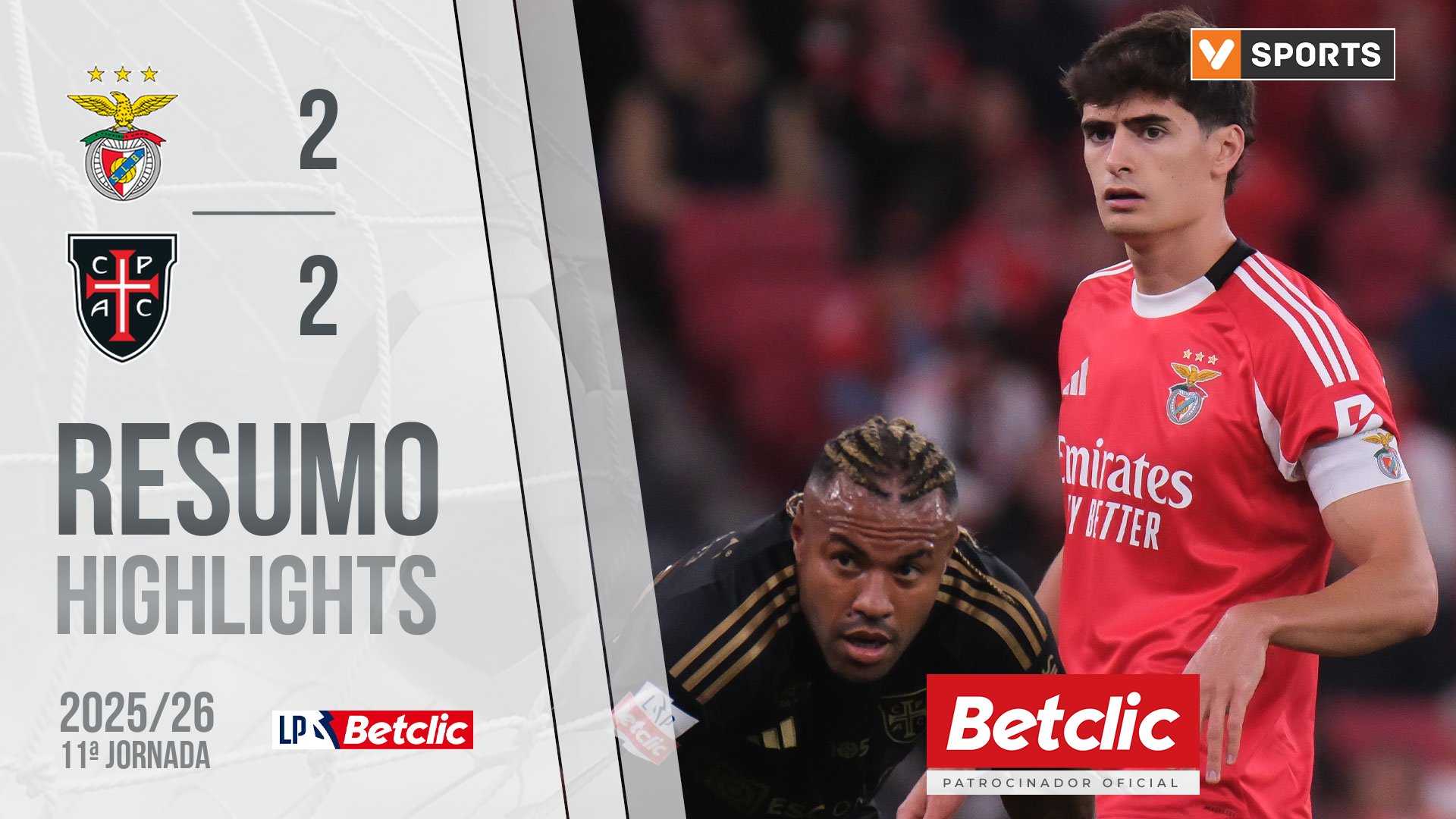 Liga Portugal Betclic (11ªJ): Resumo Benfica 2-2 Casa Pia