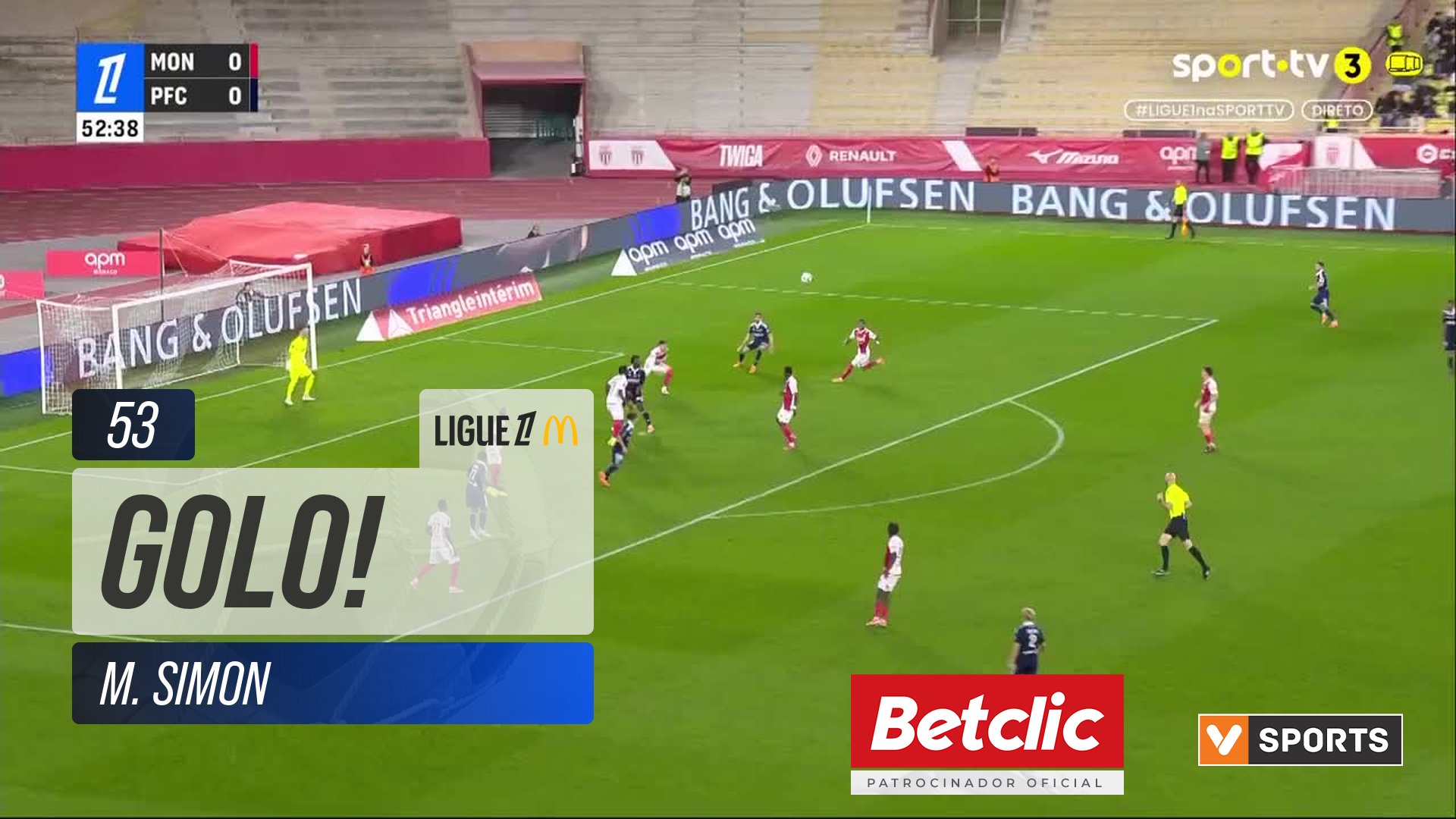 GOLO! Paris FC, M. Simon aos 53', Monaco 0-1 Paris FC