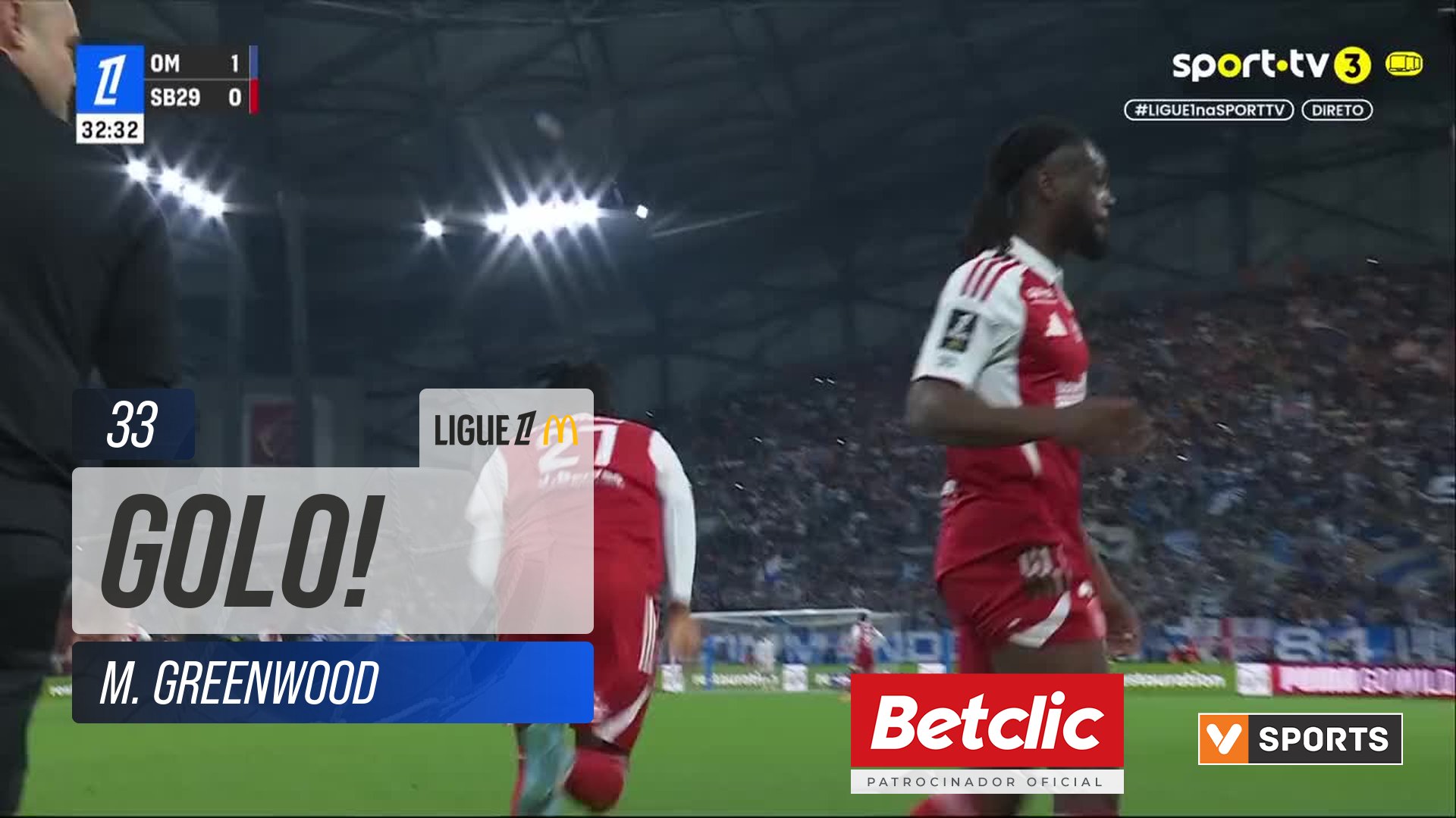 GOLO! Marselha, M. Greenwood aos 33', Marselha 2-0 Brest