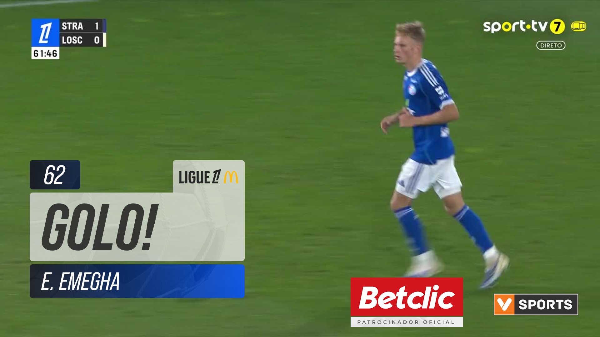 GOLO! Strasbourg, E. Emegha aos 62', Strasbourg 2-0 Lille