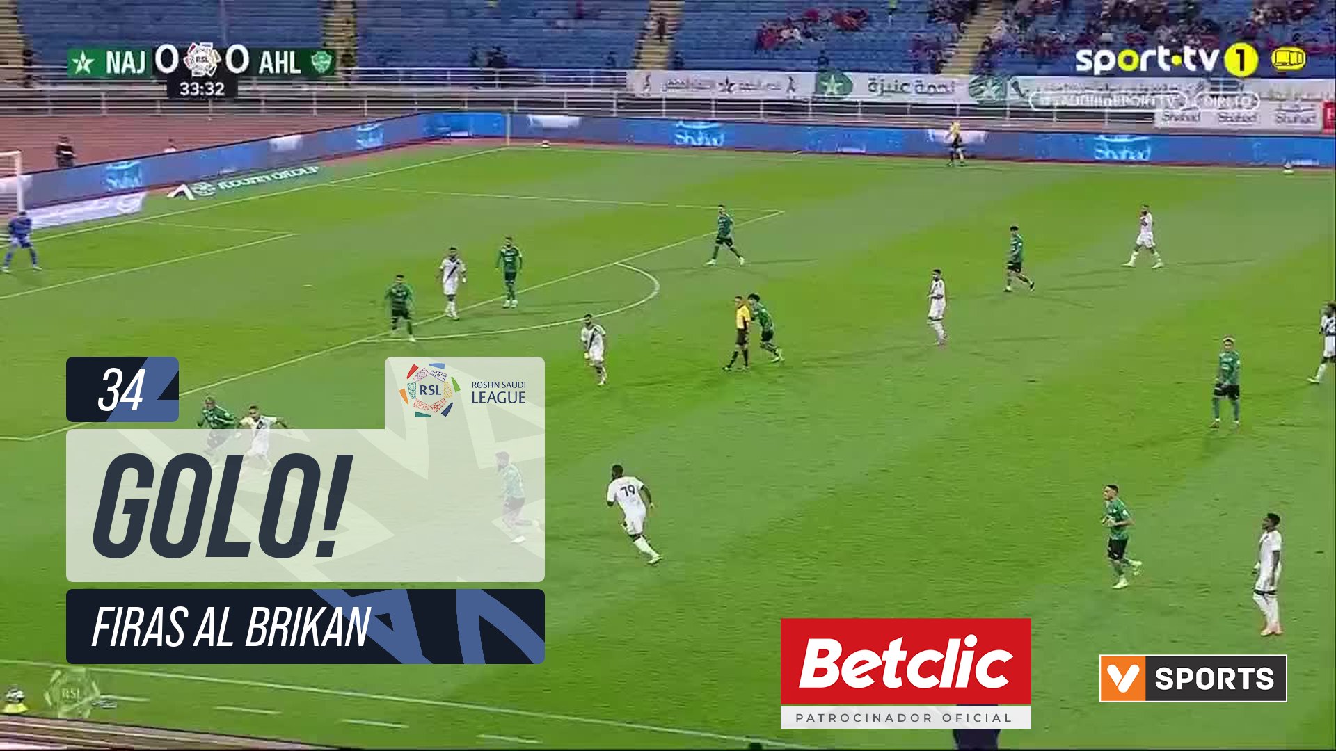 GOLO! Al Ahli, Firas Al Brikan aos 34', Al Najma 0-1 Al Ahli