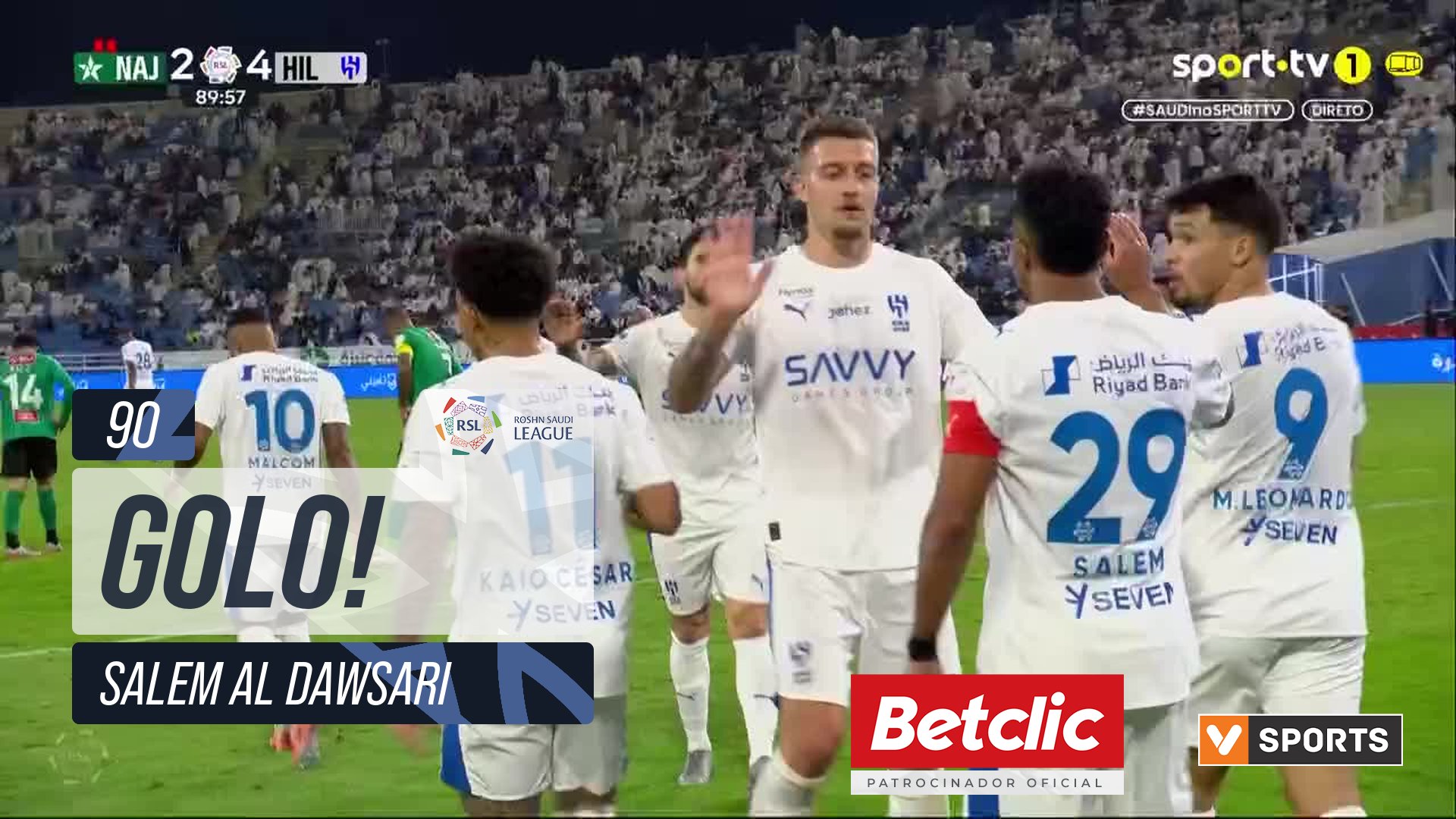 GOLO! Al Hilal, Salem Al Dawsari aos 90', Al Najma 2-4 Al Hilal