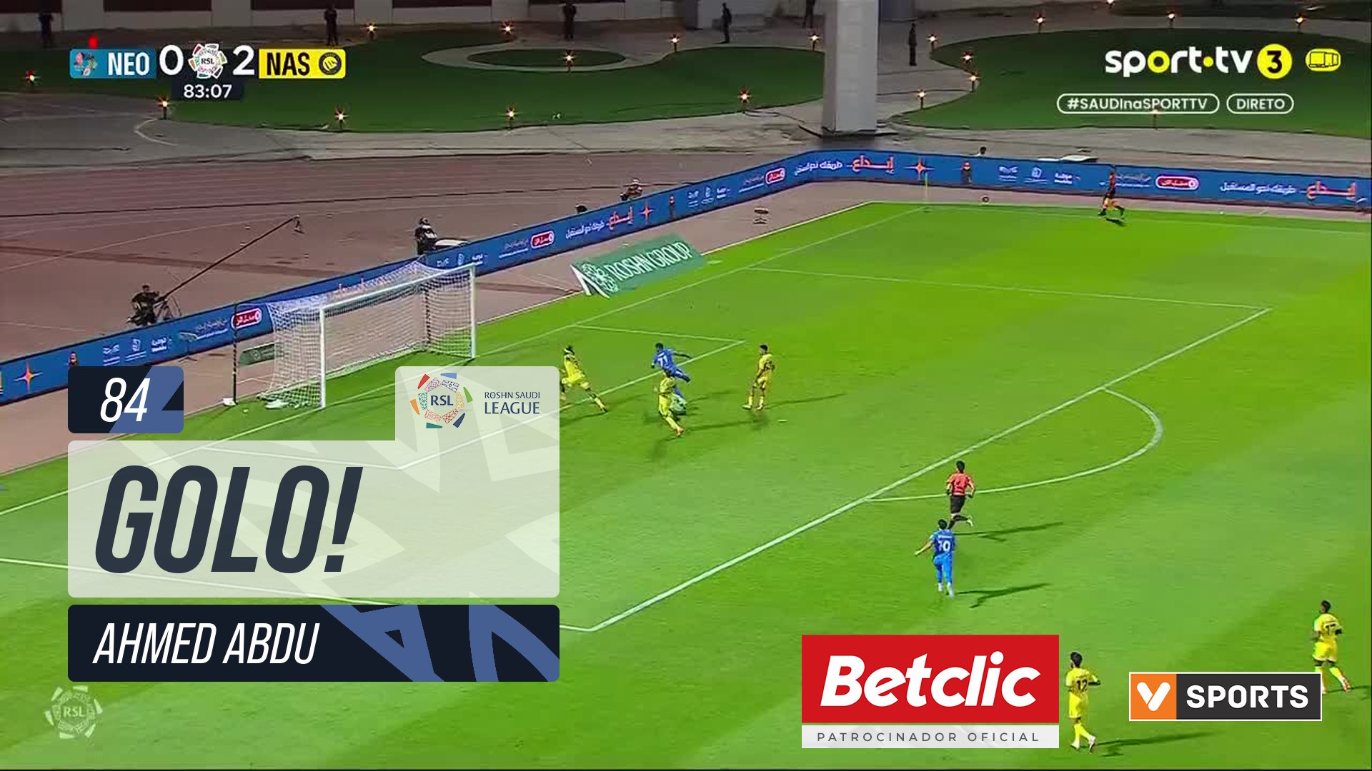 GOLO! Neom, Ahmed Abdu aos 84', Neom 1-2 Al Nassr