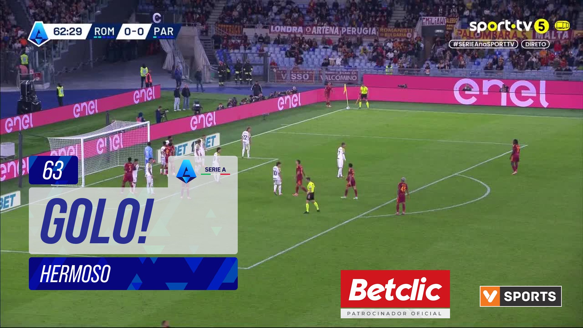 GOLO! Roma, Hermoso aos 63', Roma 1-0 Parma
