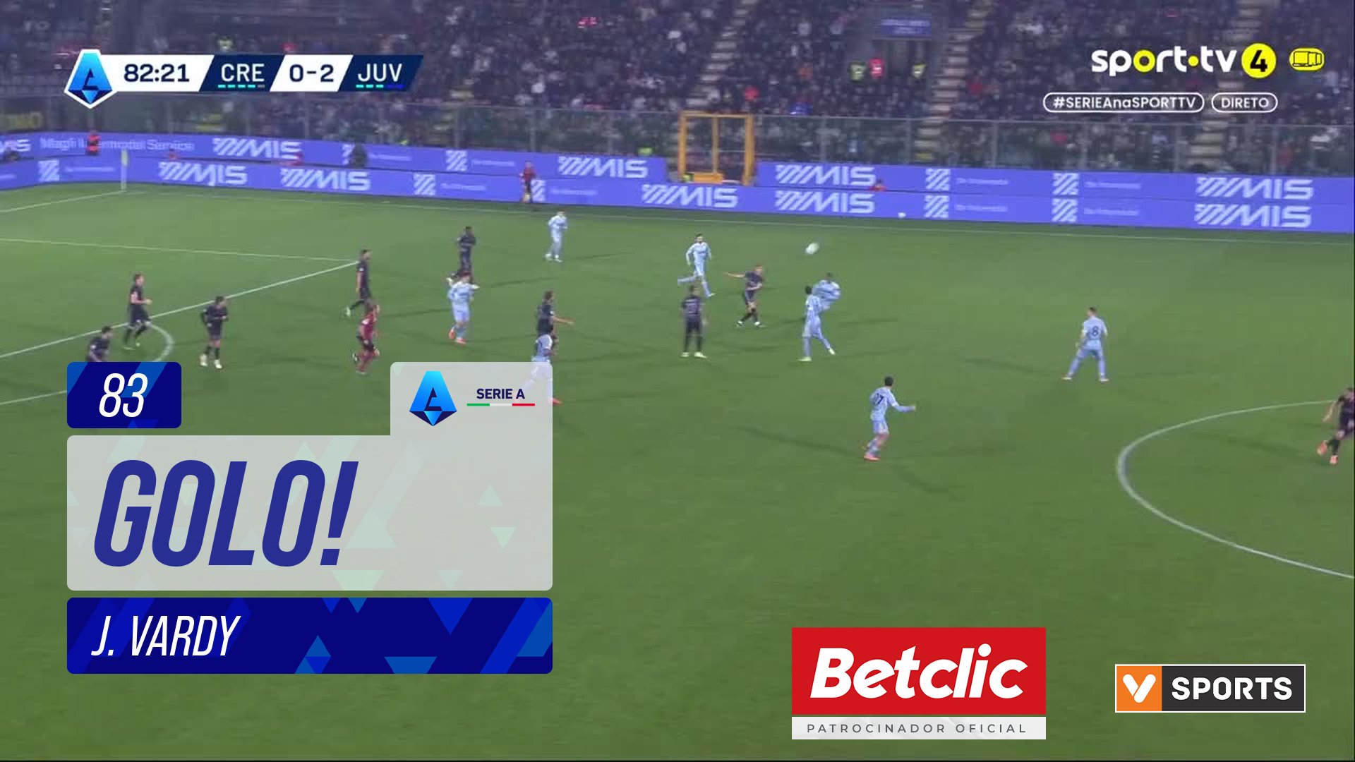 GOLO! Cremonese, J. Vardy aos 83', Cremonese 1-2 Juventus