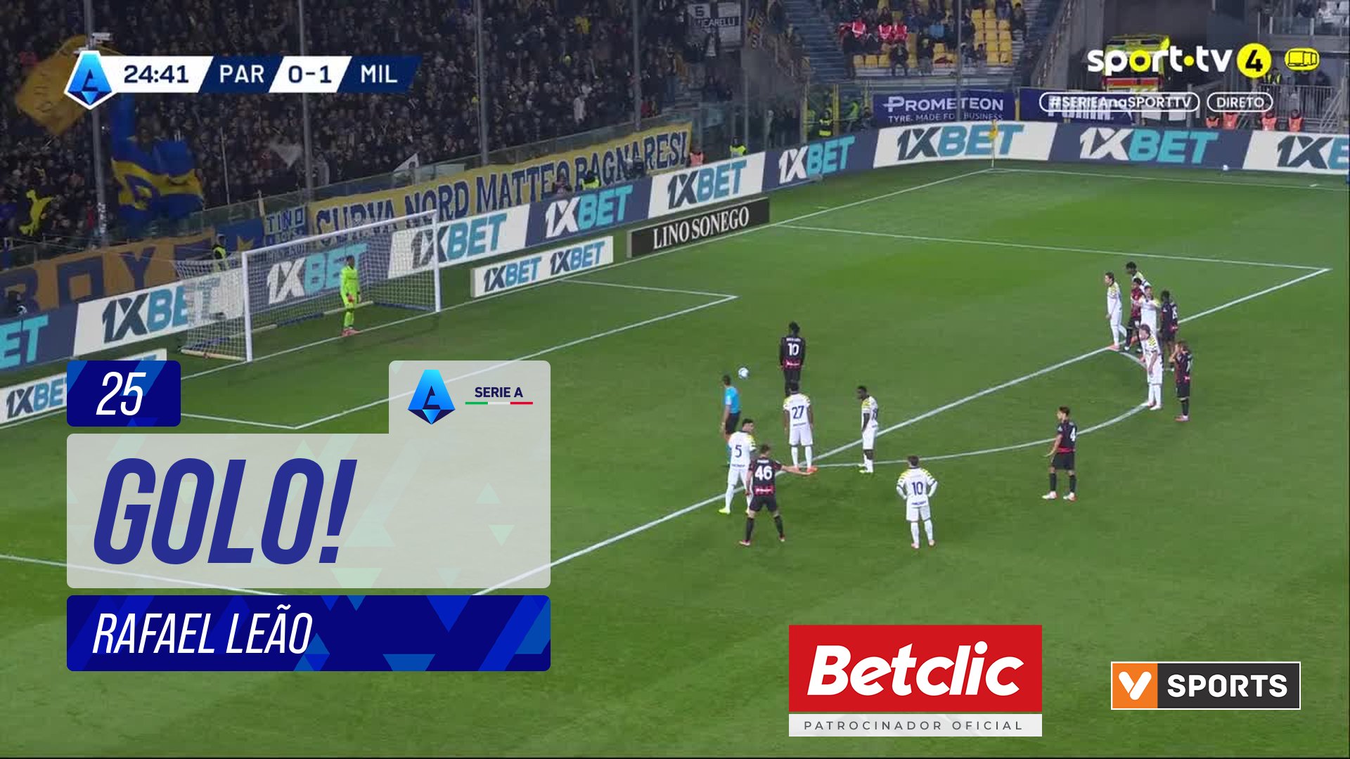 GOLO! Milan, Rafael Leão aos 25', Parma 0-2 Milan