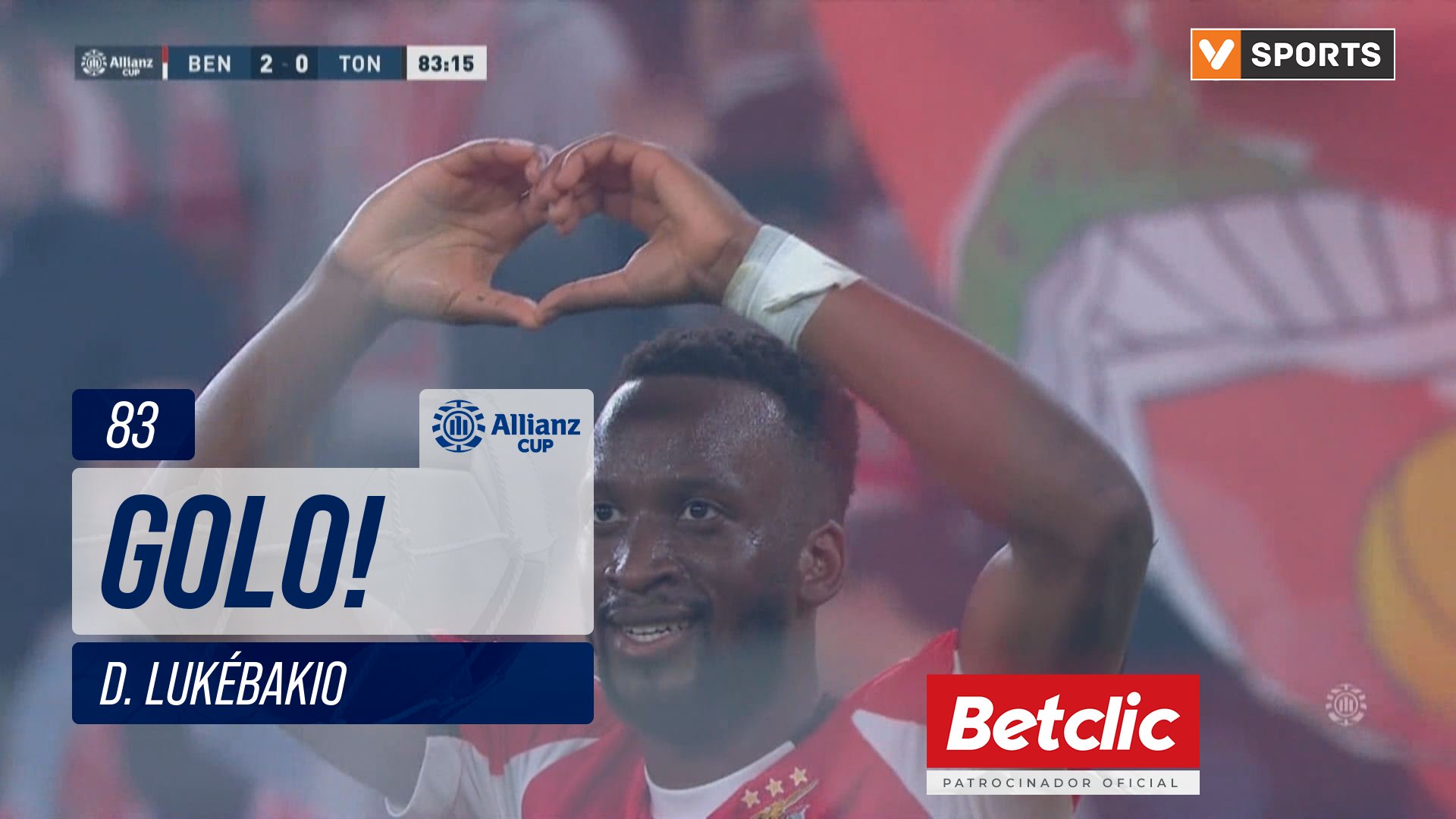 GOLO! Benfica, D. Lukébakio aos 83', Benfica 2-0 Tondela
